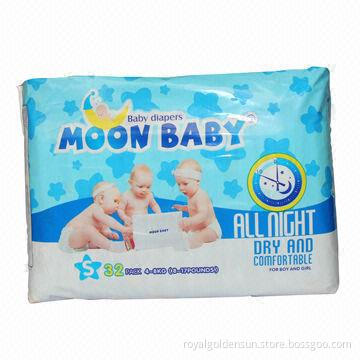 Disposable baby diapers w/ magic tapes and clothlike backsheet, mini size, suitable for 4-8kg babies